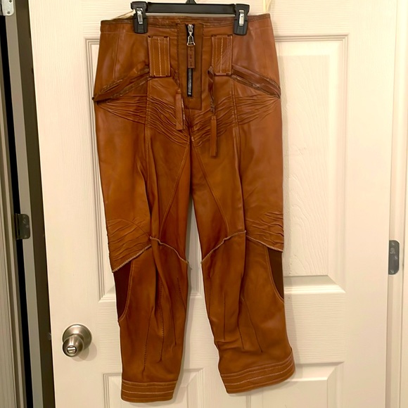 Marithe & François Girbaud butter soft leather crop pant